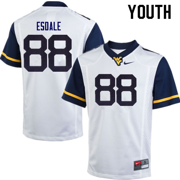 Youth #88 Isaiah Esdale West Virginia Mountaineers College Football Jerseys Sale-White